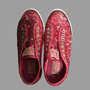 Pink Sequined Converse One Star - Size 9